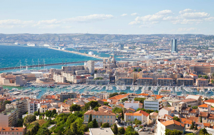 Vue aérienne de la ville de Marseille