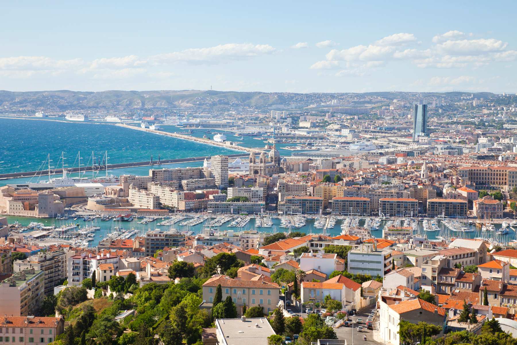 Vue aérienne de la ville de Marseille