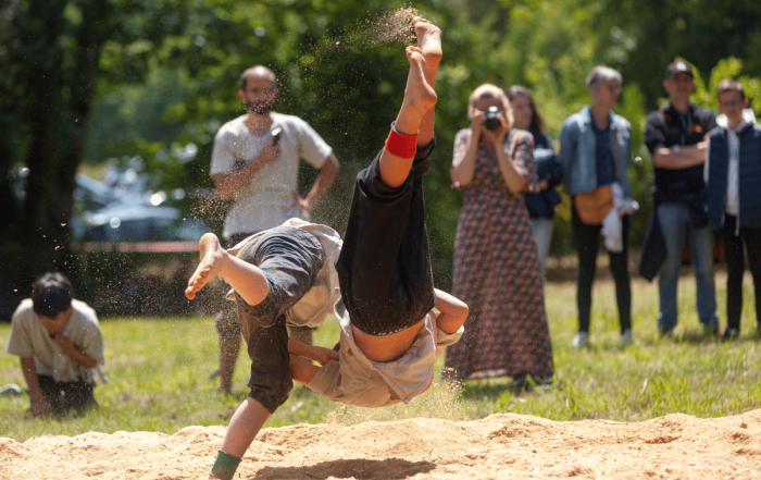 pratique du gouren, lutte bretonne